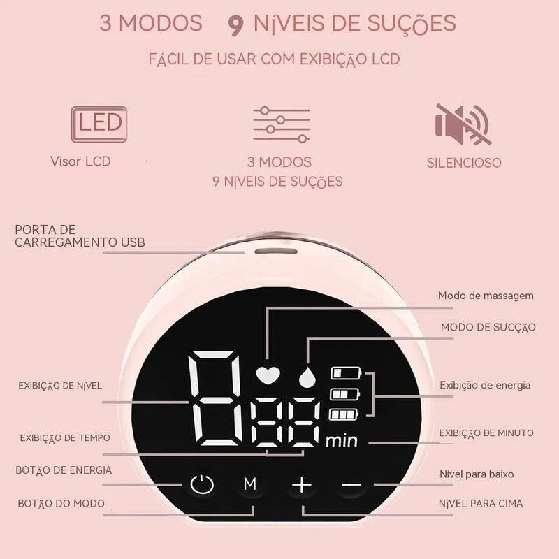 Bomba tira leite elétrica inteligente, alta sucção