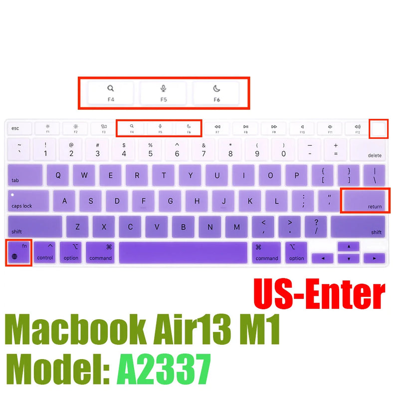 Capa protetora de silicone para macbook air13 m1 chip a2337