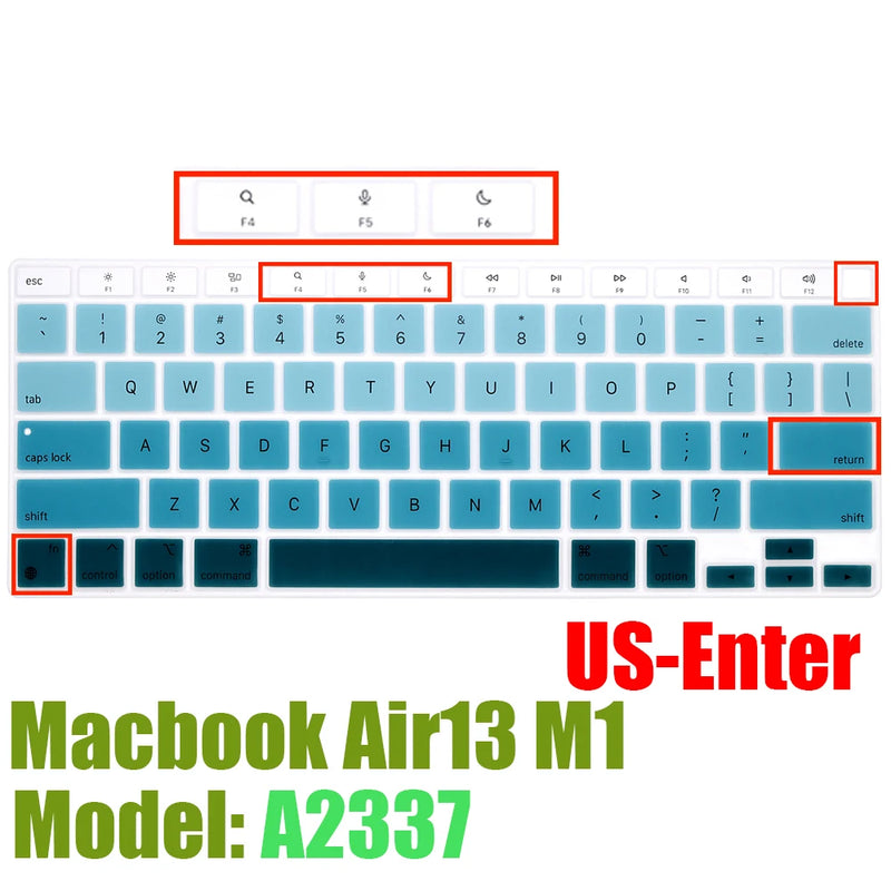 Capa protetora de silicone para macbook air13 m1 chip a2337