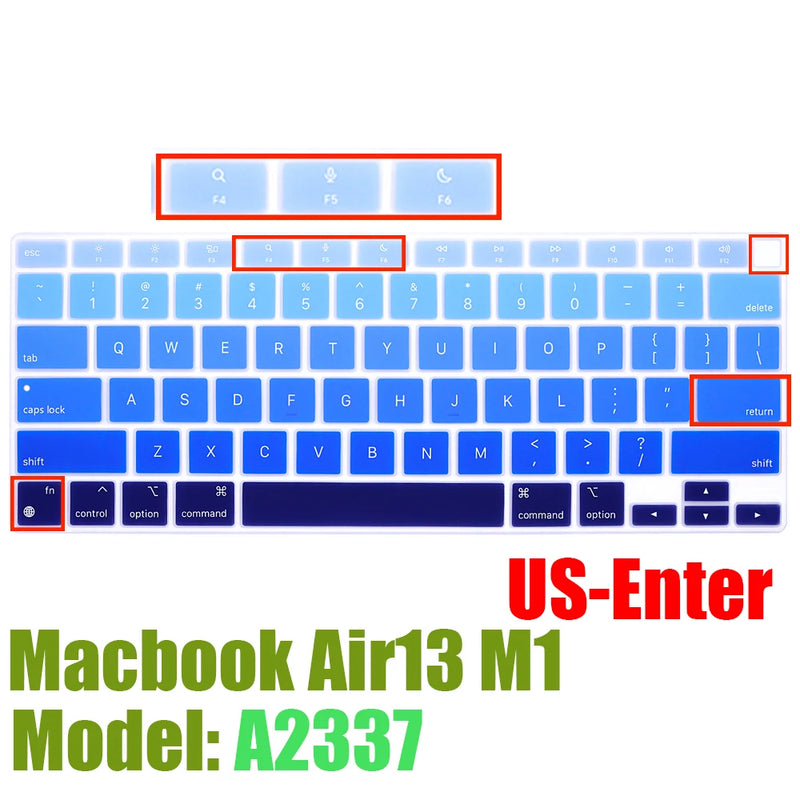 Capa protetora de silicone para macbook air13 m1 chip a2337