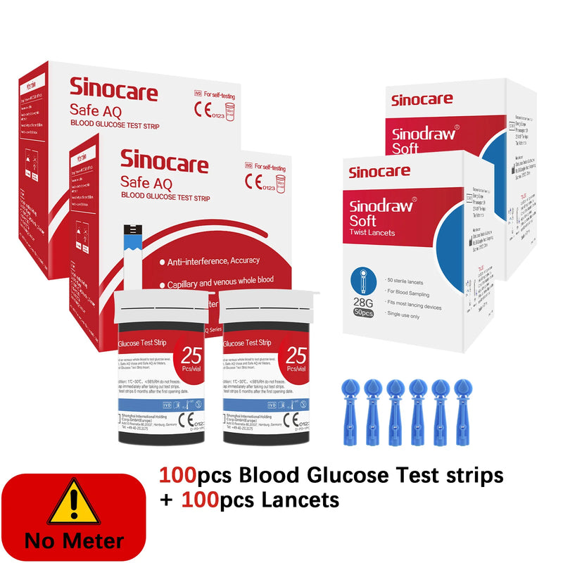 Medidor de glicose no sangue AQ seguro com tiras de teste e lancetas