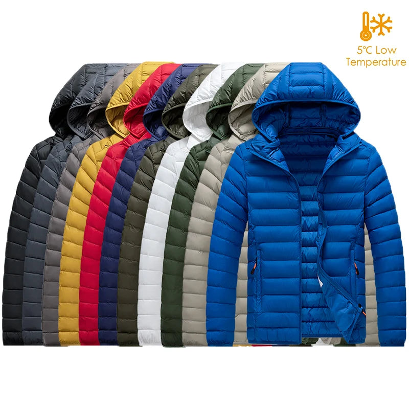 Jaqueta de Parka com capuz impermeável masculina