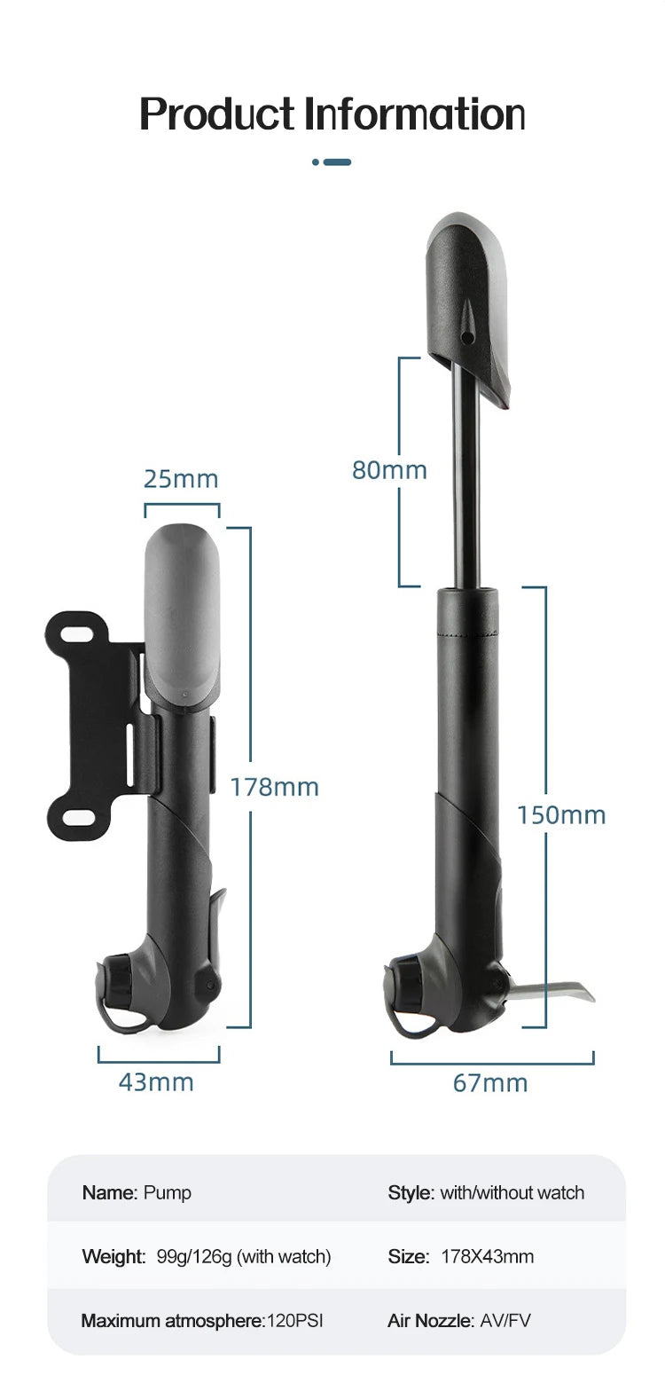 Mini bomba portátil para bicicleta, inflador de ar