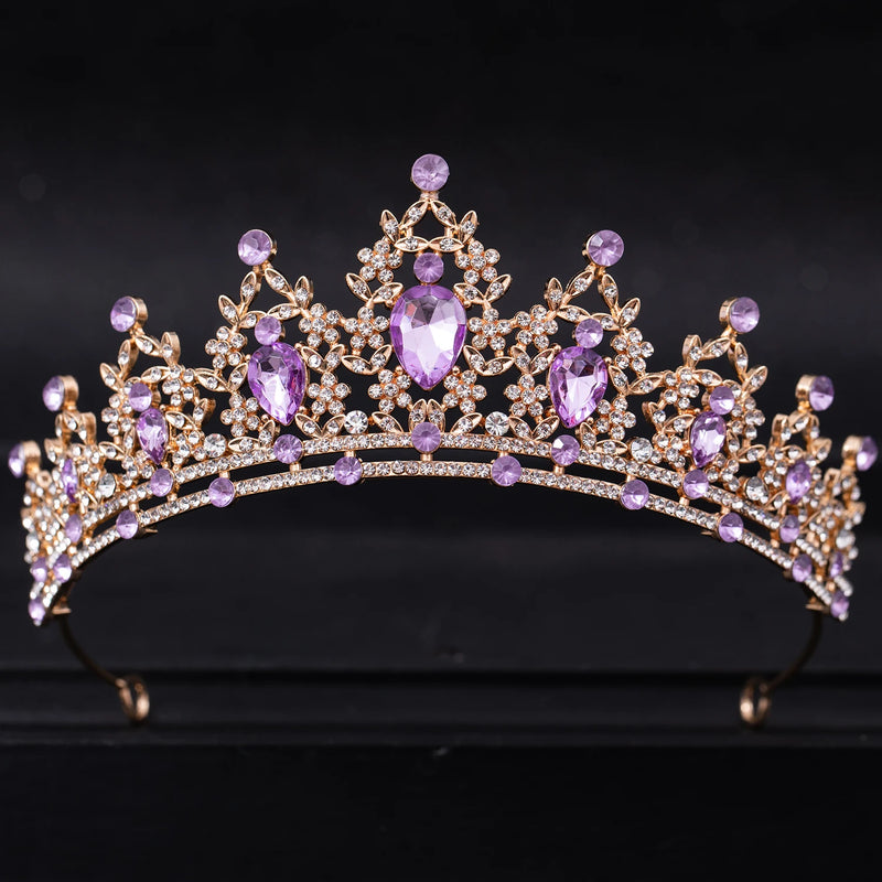 Tiara de cabelo de casamento, tiara de cristal, coroa