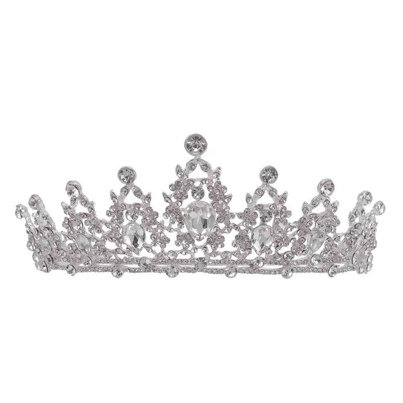 Tiara de cabelo de casamento, tiara de cristal, coroa