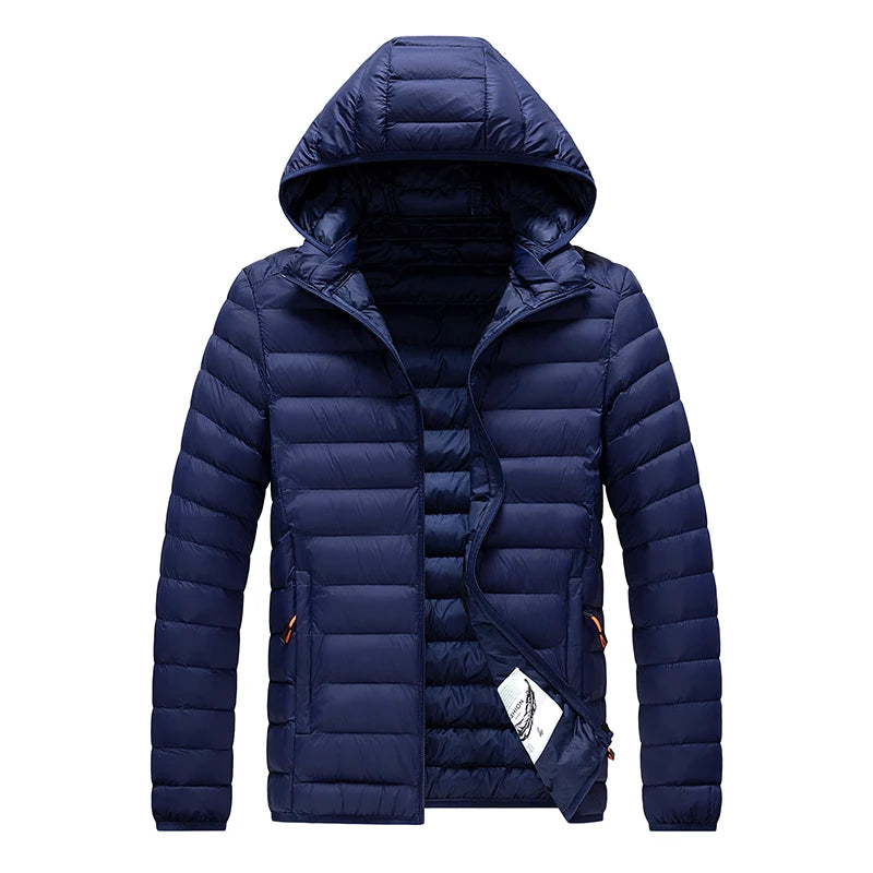 Jaqueta de Parka com capuz impermeável masculina