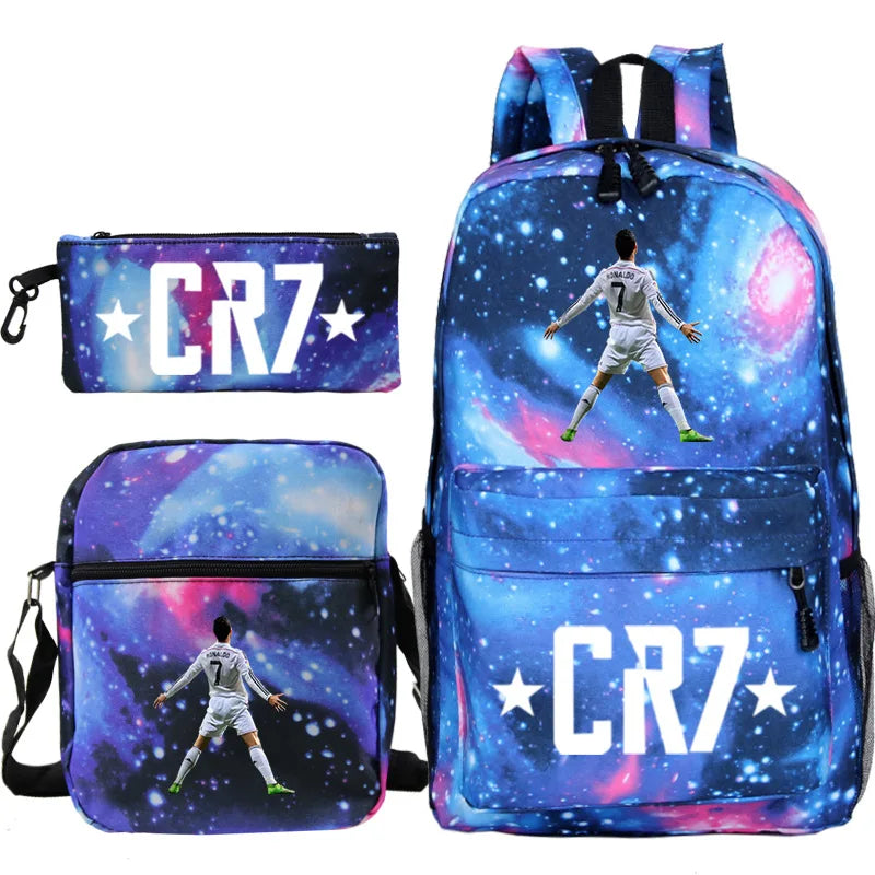 Mochilas 3 pçs cr7  meninos e meninas