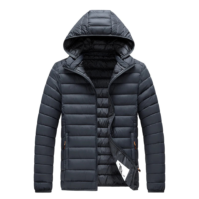 Jaqueta de Parka com capuz impermeável masculina