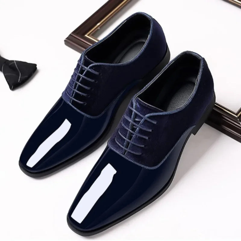 Sapatos formais de couro masculino primavera nova moda couro envernizado brilhante