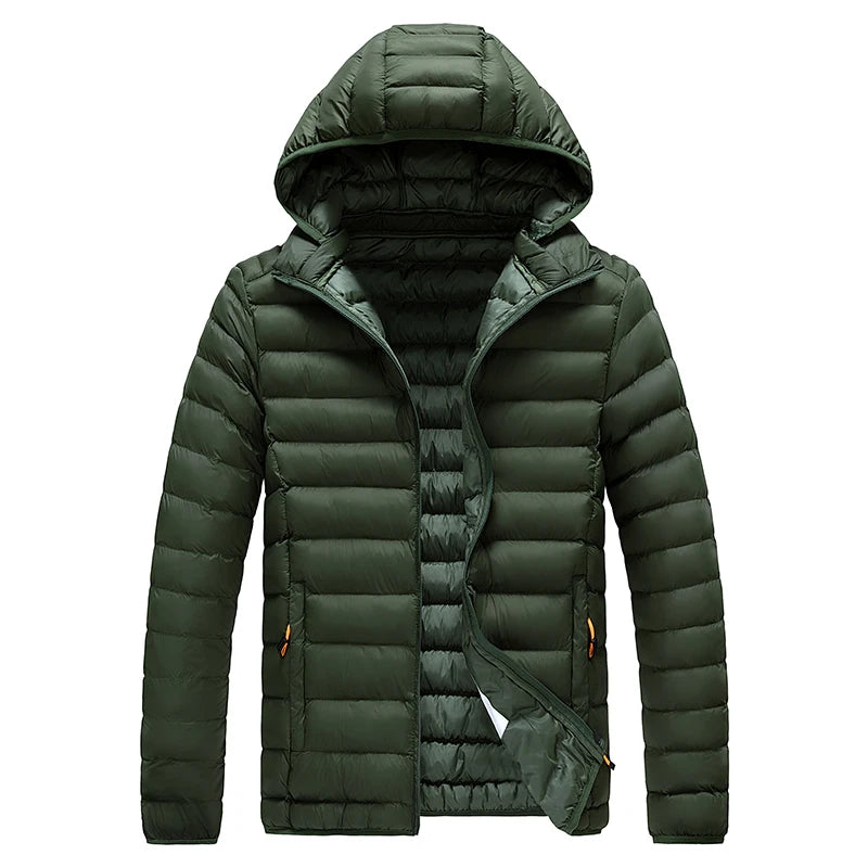 Jaqueta de Parka com capuz impermeável masculina