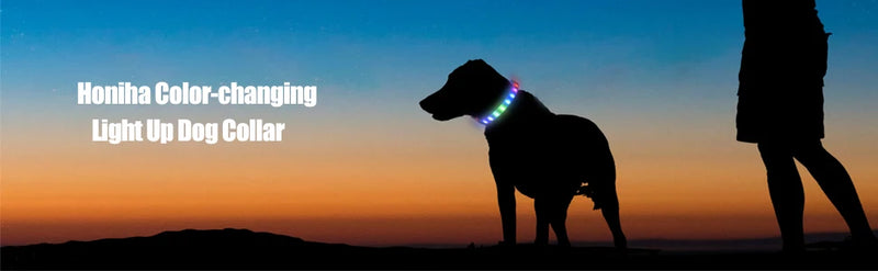 Coleira luminosa de led em pvc, à prova d'água, para cães grandes, médios e pequenos, segurança noturna