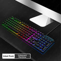 Teclado com fio de 104 teclas com luz de respiração retroiluminada RGB Teclado ergonômico para jogos com fio para computador laptop para PC Gamer Office