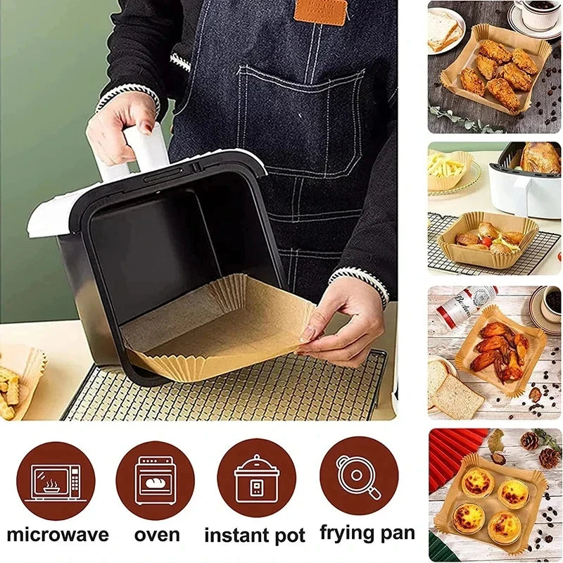 Forro de papel descartável para Air fryer.