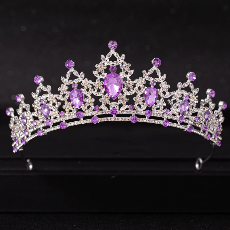 Tiara de cabelo de casamento, tiara de cristal, coroa