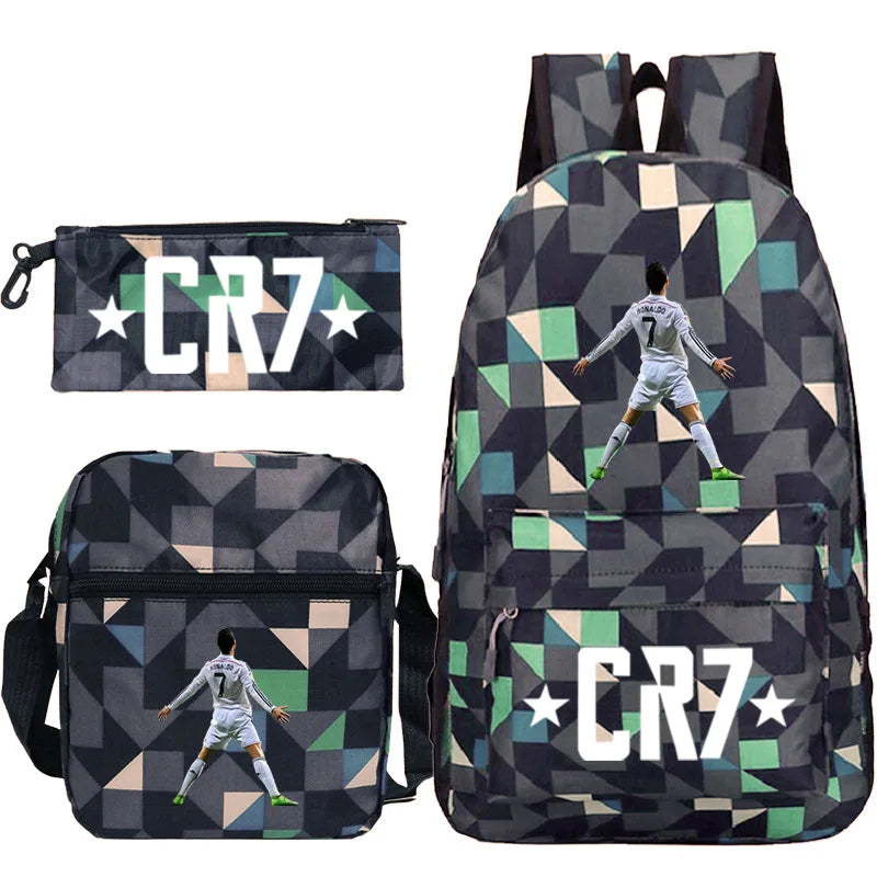 Mochilas 3 pçs cr7  meninos e meninas