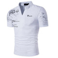 Camisa polo masculina, camisa de golfe estampas gráficas com decote em v