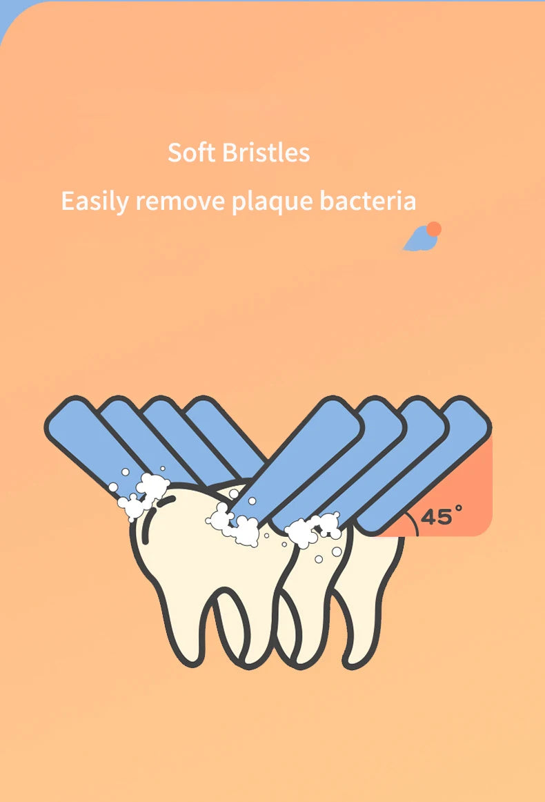 Escova de dentes elétrica sônica 360 ° em forma de u recarregável para crianças