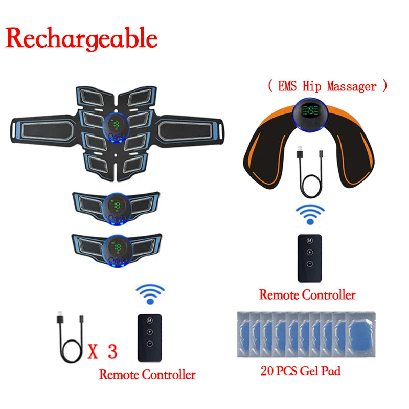 Estimulador muscular elétrico inteligente ems, fitness treinador abdominal, adesivo muscular, massageador, auxilia no emagrecimento.