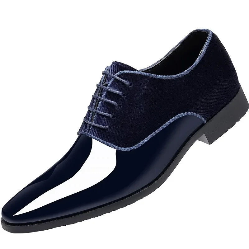 Sapatos formais de couro masculino primavera nova moda couro envernizado brilhante