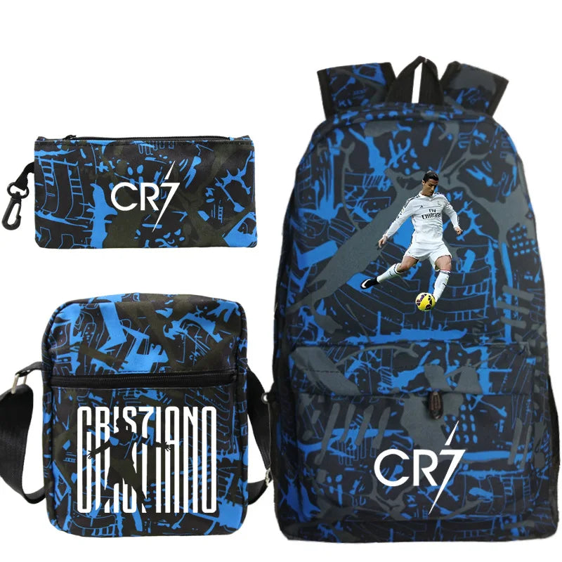 Mochilas 3 pçs cr7  meninos e meninas