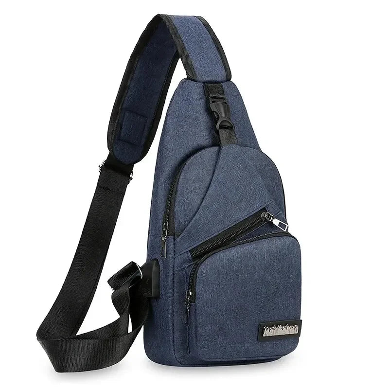 Bolsa de peito masculina de um ombro, bolsa crossbody