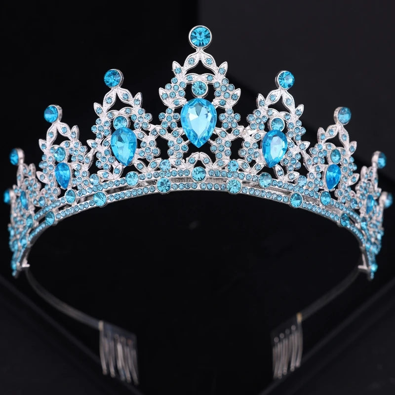 Tiara de cabelo de casamento, tiara de cristal, coroa