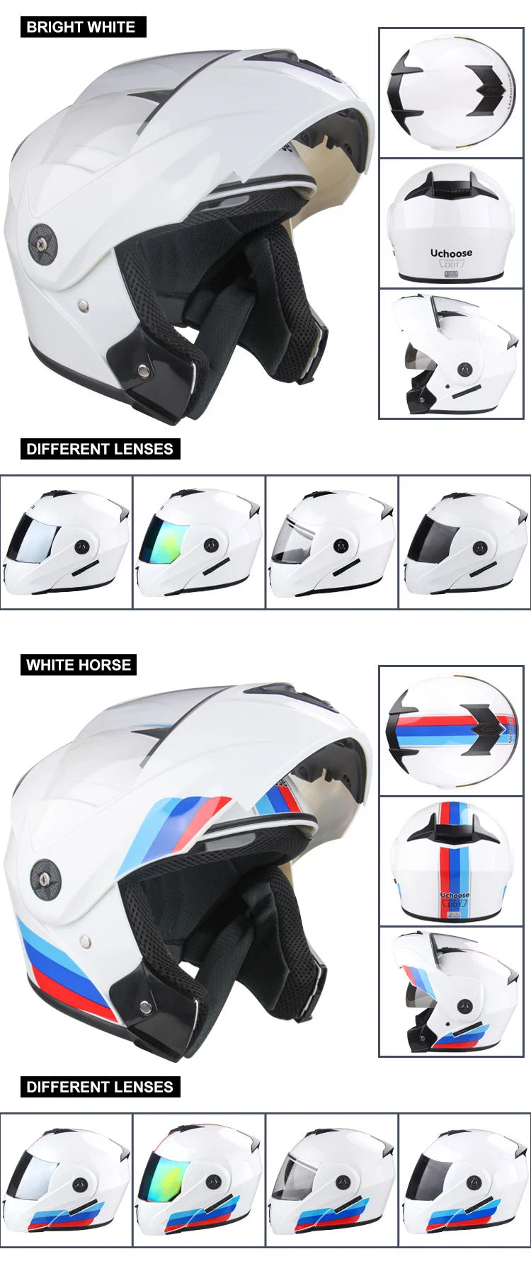 Unissex capacete modular lente dupla