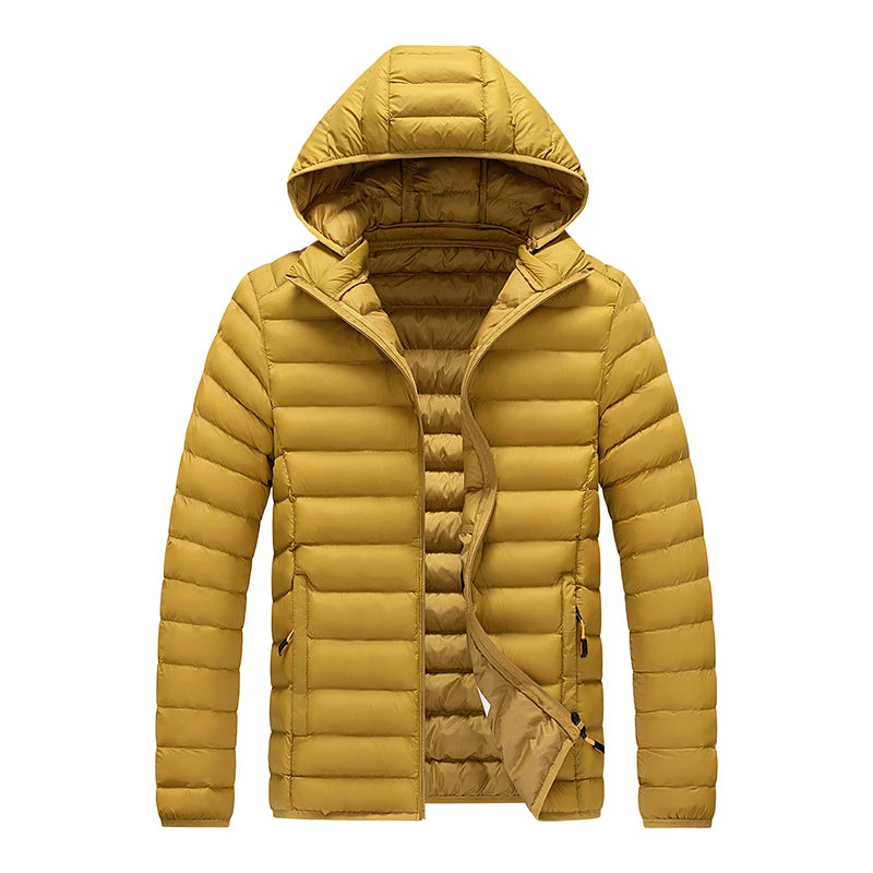 Jaqueta de Parka com capuz impermeável masculina