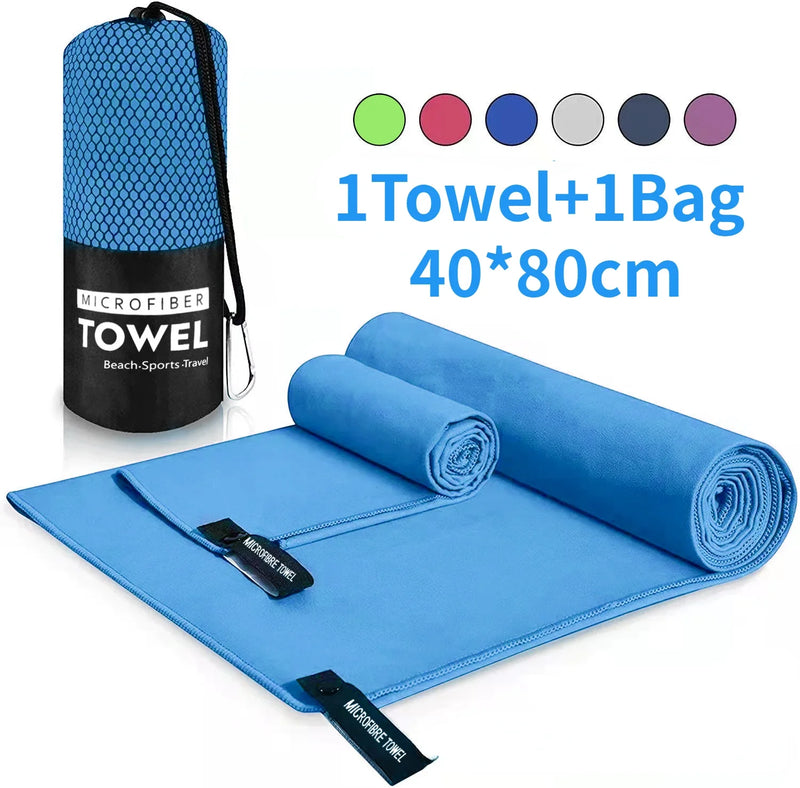 Toalha esportiva de microfibra, secagem rápida, portátil, ultraleve, absorvente, para piscina, academia, fitness, praia, 1 peça