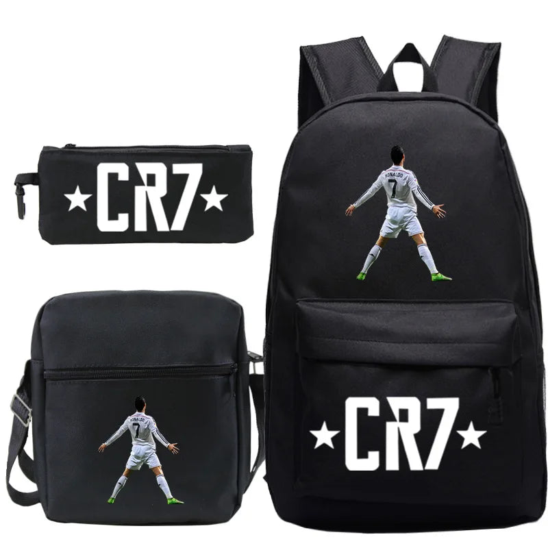 Mochilas 3 pçs cr7  meninos e meninas