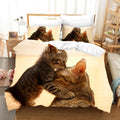 Luxo 3d gatitos conjunto de cama capa dupla