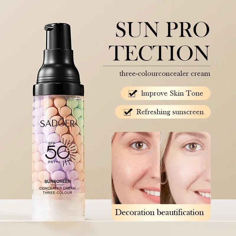 Spf50 + Primer hidratante para maquiagem, creme de isolamento, poros invisíveis, correção de tom de pele