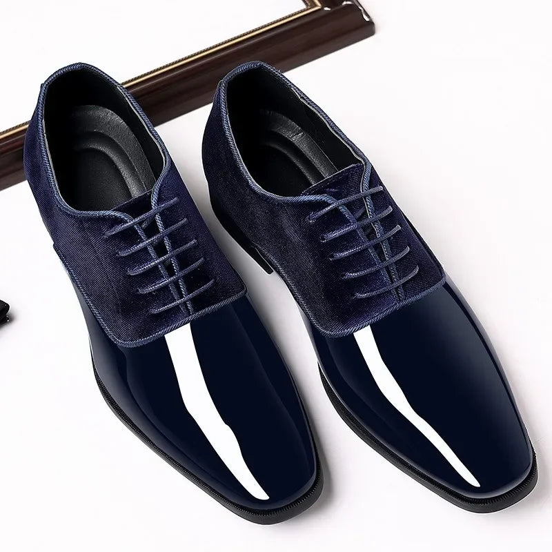 Sapatos formais de couro masculino primavera nova moda couro envernizado brilhante