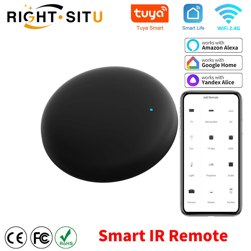 Tuya Wifi , controle remoto inteligente, compatível  com Amazon Alexa, Google, Yandex Alice