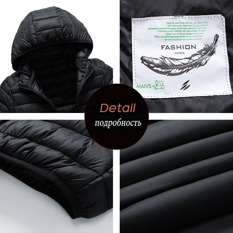 Jaqueta de Parka com capuz impermeável masculina