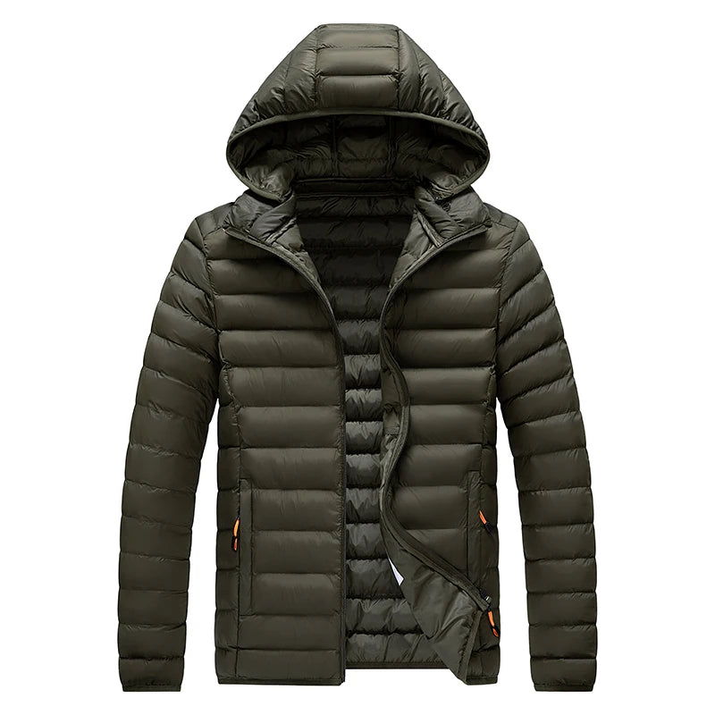 Jaqueta de Parka com capuz impermeável masculina