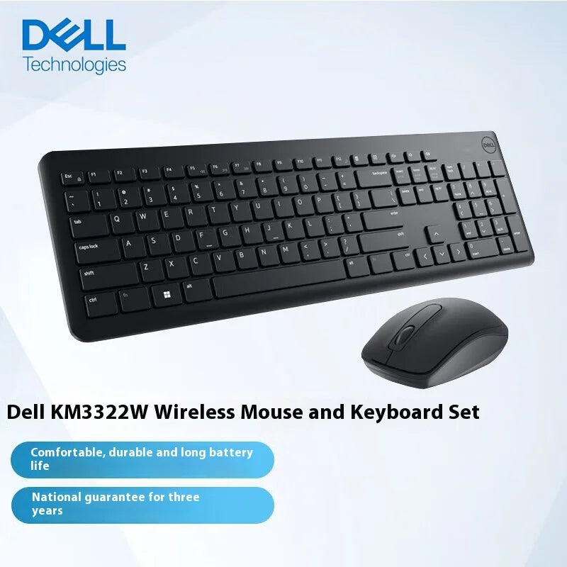 Conjunto de teclado e mouse sem fio Dell KM3322W