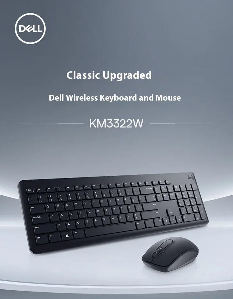 Conjunto de teclado e mouse sem fio Dell KM3322W