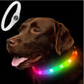 Coleira luminosa de led em pvc, à prova d'água, para cães grandes, médios e pequenos, segurança noturna