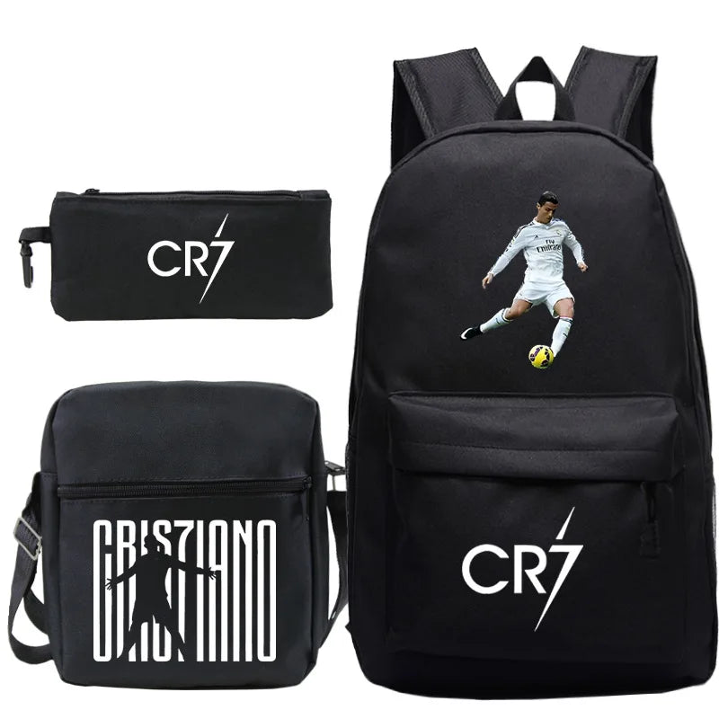 Mochilas 3 pçs cr7  meninos e meninas